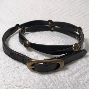 Leather black belt